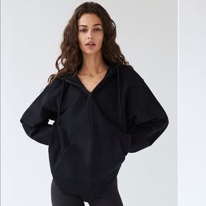 Size XL - zip up, extra long, black sweater